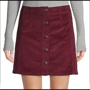 Red Corduroy A line Skirt